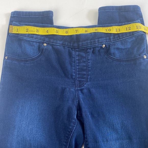 Pull-on dark wash elastic waist jeans denim stretchy jeggings skinny size 4 - Picture 5 of 10